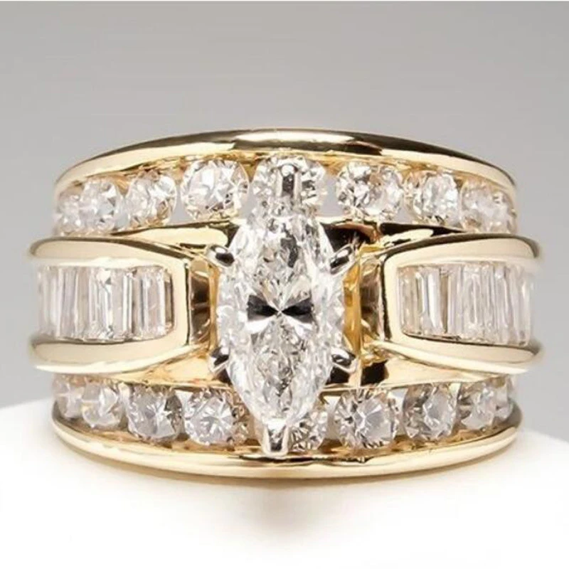 Milangirl Luxury Wedding UniqueThree-layer large Zircon Oval Gold Rings for Women Jewelry Gift
Milangirl Luxury Wedding UniqueThree-layer large Zircon Oval Gold Rings for Women Jewelry Gift