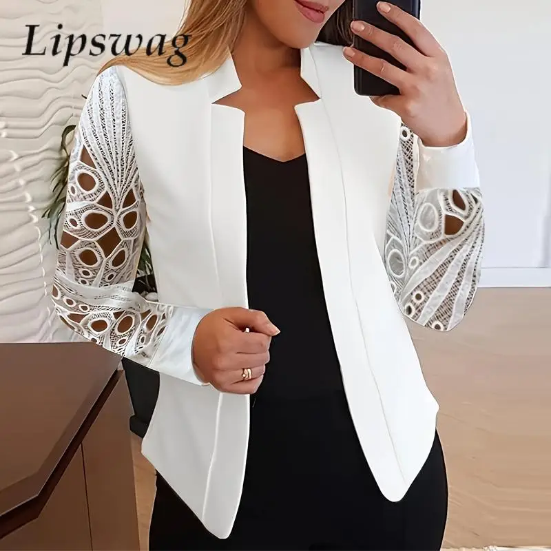 Women's Elegant Patchwork Hollow Long Sleeve Blazer Fashion Star Stand Collar Lady Suit Coat Autumn Casual Slim Outerwear Jacket
Women's Elegant Patchwork Hollow Long Sleeve Blazer Fashion Star Stand Collar Lady Suit Coat Autumn Casual Slim Outerwear Jacket