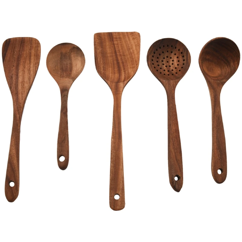Wooden Spoons, Wooden Spoons for Cooking, 5-Piece Reusable Wood Kitchen Utensils Set Tools for Cooking Nonstick Cookware
Wooden Spoons, Wooden Spoons for Cooking, 5-Piece Reusable Wood Kitchen Utensils Set Tools for Cooking Nonstick Cookware