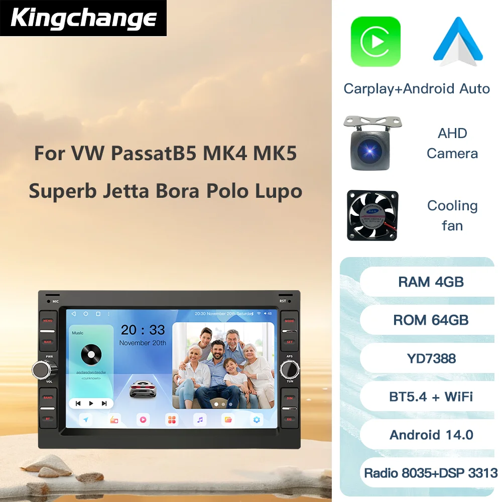 Автомагнитола Kingchange Android 14 для VW Volkswagen PASSAT B5 MK4 MK5 SHARAN Jetta Bora Polo TRANSPORT T5 CITI CHICO с поддержкой CarPlay
Автомагнитола Kingchange Android 14 для VW Volkswagen PASSAT B5 MK4 MK5 SHARAN Jetta Bora Polo TRANSPORT T5 CITI CHICO с поддержкой CarPlay