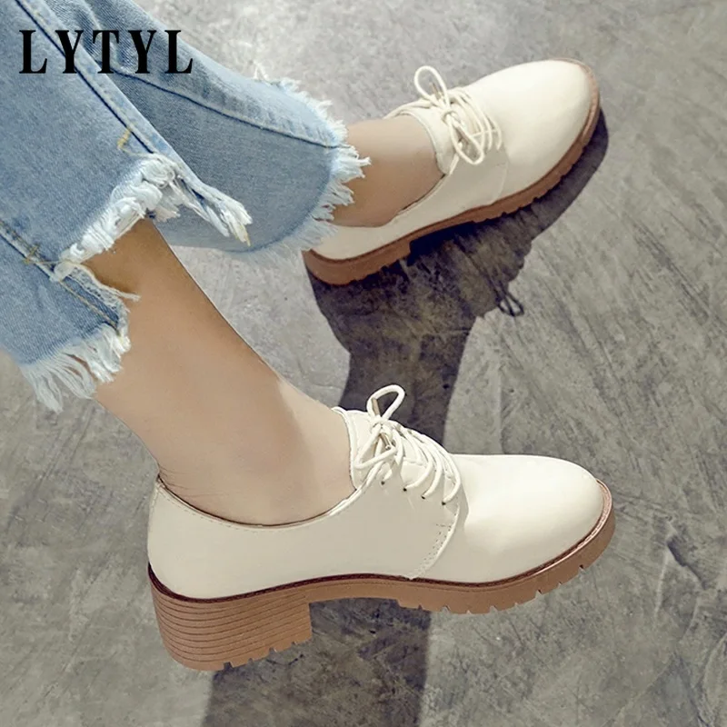Women Platform Shoes PU Leather Flats Lace Up Footwear Female Flat Oxford Shoes for Student Shoes zapatos de mujer D1-26
Women Platform Shoes PU Leather Flats Lace Up Footwear Female Flat Oxford Shoes for Student Shoes zapatos de mujer D1-26