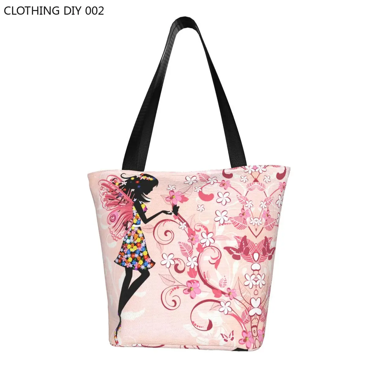 Custom Flower Fairy Butterfly Girl Shopping Canvas Bags Women Reusable Groceries Tote Shopper Bags
Custom Flower Fairy Butterfly Girl Shopping Canvas Bags Women Reusable Groceries Tote Shopper Bags