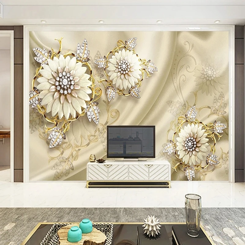 

Фотобумага для стен, 3D Европейский двор, золотые украшения, цветы, фрески для гостиной, дивана, фон для стен, 3D Фреска