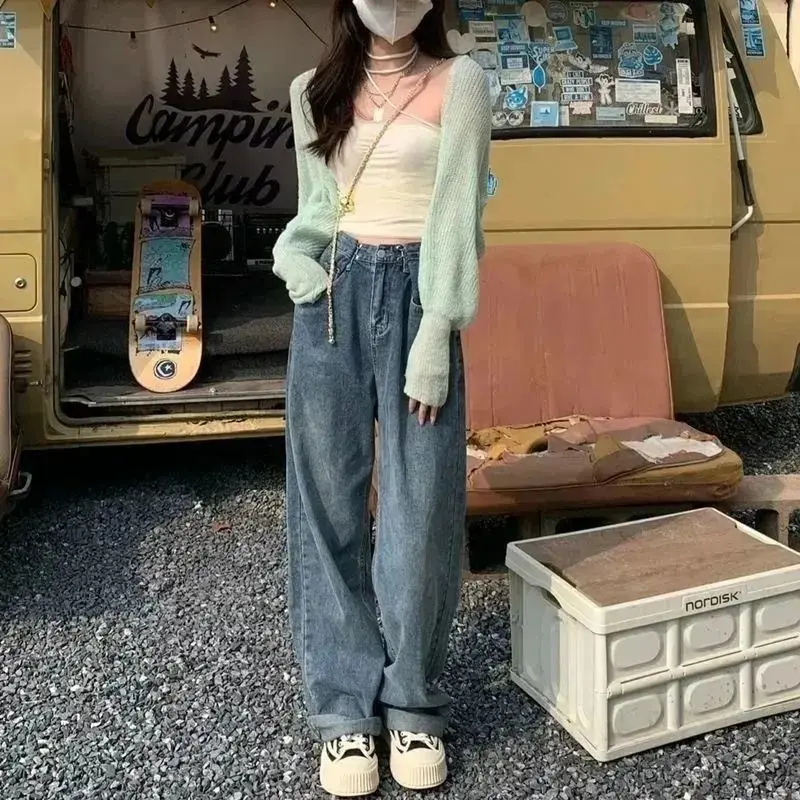 Vintage High Waist Women Jeans Korean Fashion Streetwear Wide Leg Jean Female Denim Trouser Straight Baggy Denim Pants L163
Vintage High Waist Women Jeans Korean Fashion Streetwear Wide Leg Jean Female Denim Trouser Straight Baggy Denim Pants L163