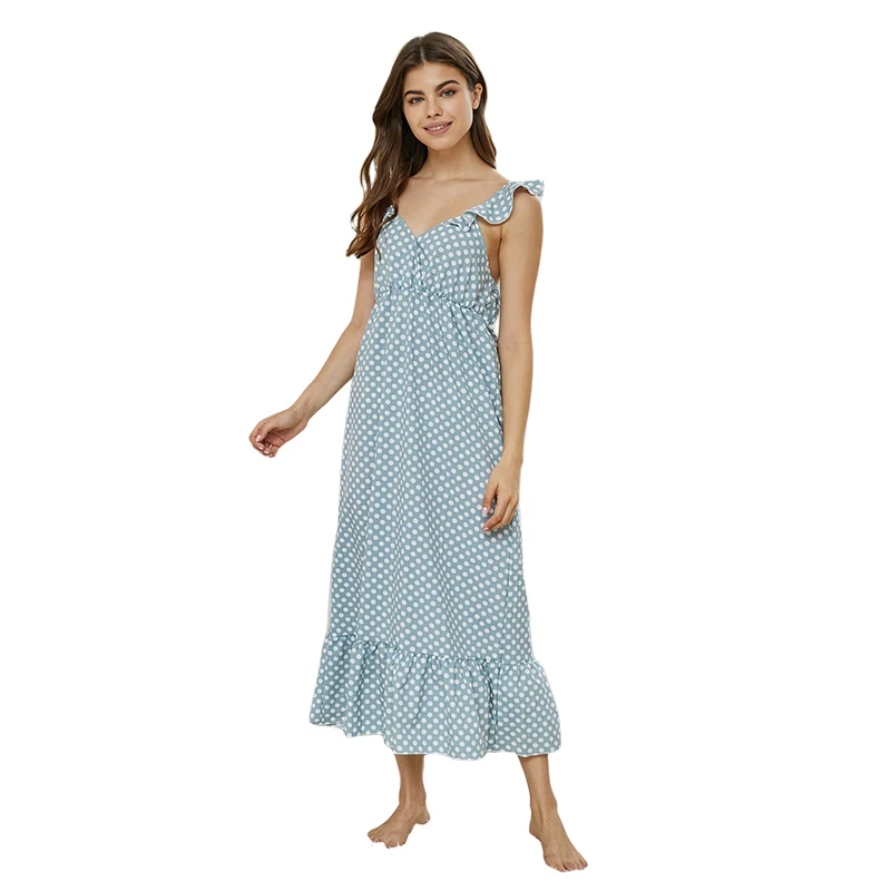 Womens Sleeveless Nightgown Cotton Loungewear Comfy Soft Polka Dot Sleepwear Full Length Sleep Dress
Womens Sleeveless Nightgown Cotton Loungewear Comfy Soft Polka Dot Sleepwear Full Length Sleep Dress