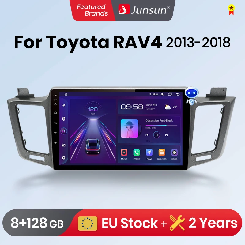 Автомобильный радиоприемник Junsun V1pro с голосовым ии 2 din Android для Toyota RAV4 RAV 4 2012 - 2018