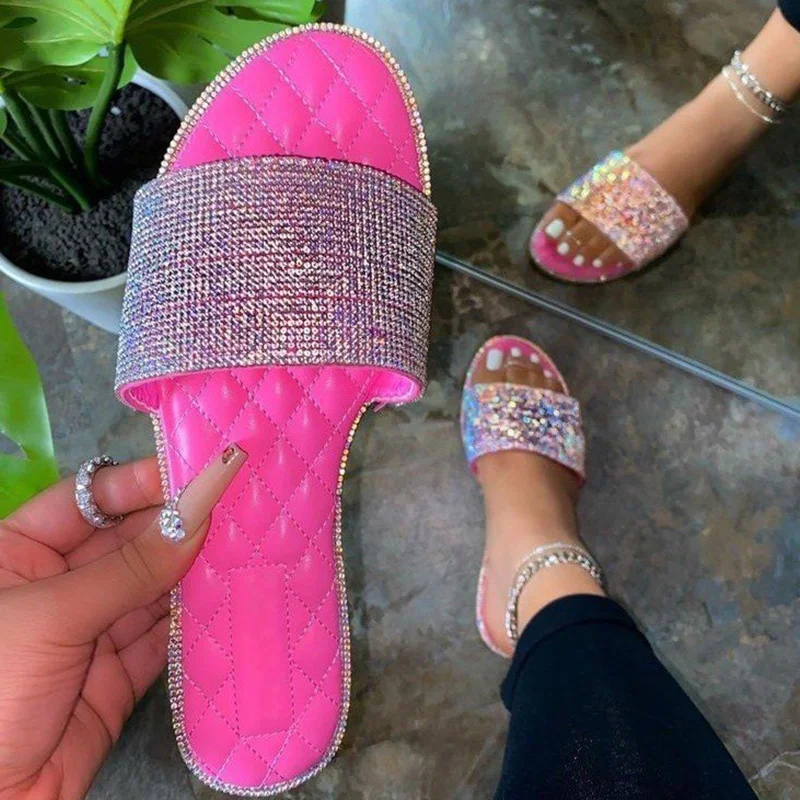 Women Crystal Slippers Women's Bling Outdoor Slides Ladies Fashion Flats Woman Open Toe Female Beach Shoes Plus Size 43
Women Crystal Slippers Women's Bling Outdoor Slides Ladies Fashion Flats Woman Open Toe Female Beach Shoes Plus Size 43