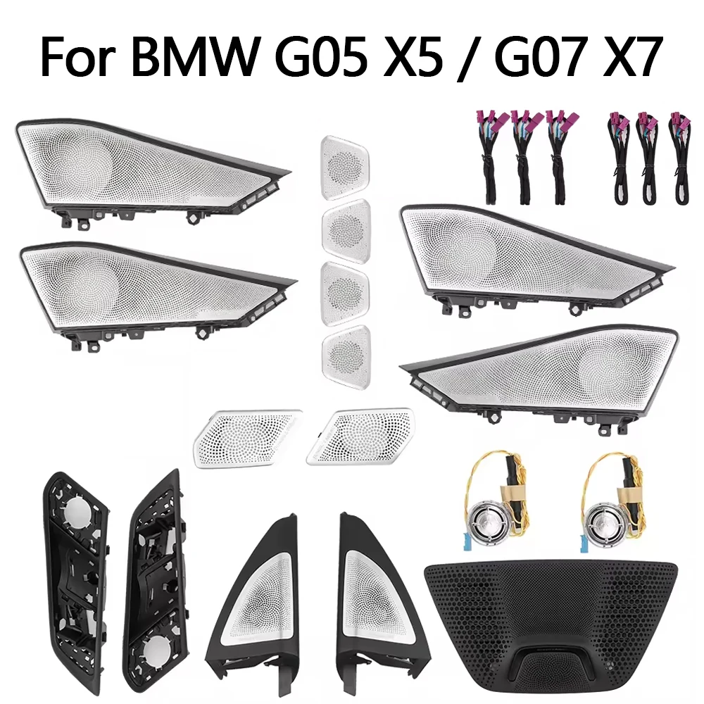 Комплект обновления крышки динамика для BMW G05 G07 New X5 X7 Series 2019-25, дверной высокочастотный динамик, светящаяся 11-цветная крышка, окружающий свет
Комплект обновления крышки динамика для BMW G05 G07 New X5 X7 Series 2019-25, дверной высокочастотный динамик, светящаяся 11-цветная крышка, окружающий свет