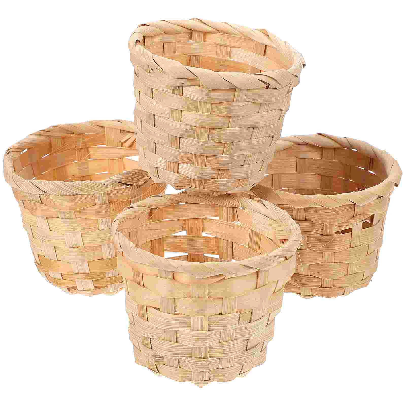 

10pcs Rural Woven Baskets Fruit Arrangement Baskets Portable Storage Baskets