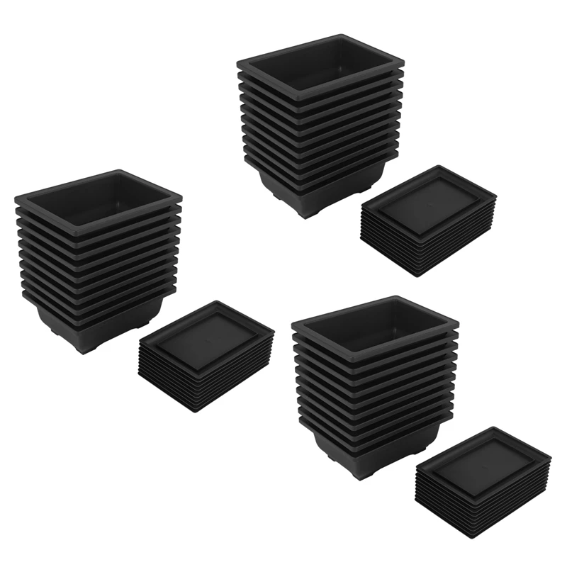 30 Packs Bonsai Training Pots With Tray Plastic Bonsai Plants Growing Pot For Garden Yard Living Room Balcony 16.5X12cm 
30 Packs Bonsai Training Pots With Tray Plastic Bonsai Plants Growing Pot For Garden Yard Living Room Balcony 16.5X12cm