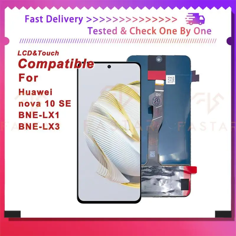 Original For Huawei nova 10 SE LCD Display Touch Digitizer Assembly Replacement Phone Screen BNE-LX1 LX3 nova 10se lcd
Original For Huawei nova 10 SE LCD Display Touch Digitizer Assembly Replacement Phone Screen BNE-LX1 LX3 nova 10se lcd