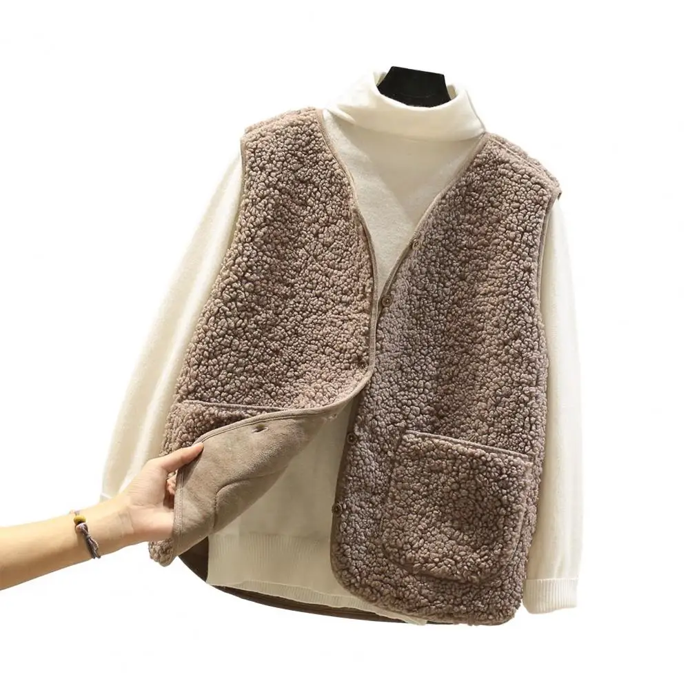 Simple Women Vest Stylish Women's Sleeveless Faux Lamb Wool Vest Coat Short Plush Waistcoat for Autumn/winter Streetwear Fashion
Simple Women Vest Stylish Women's Sleeveless Faux Lamb Wool Vest Coat Short Plush Waistcoat for Autumn/winter Streetwear Fashion