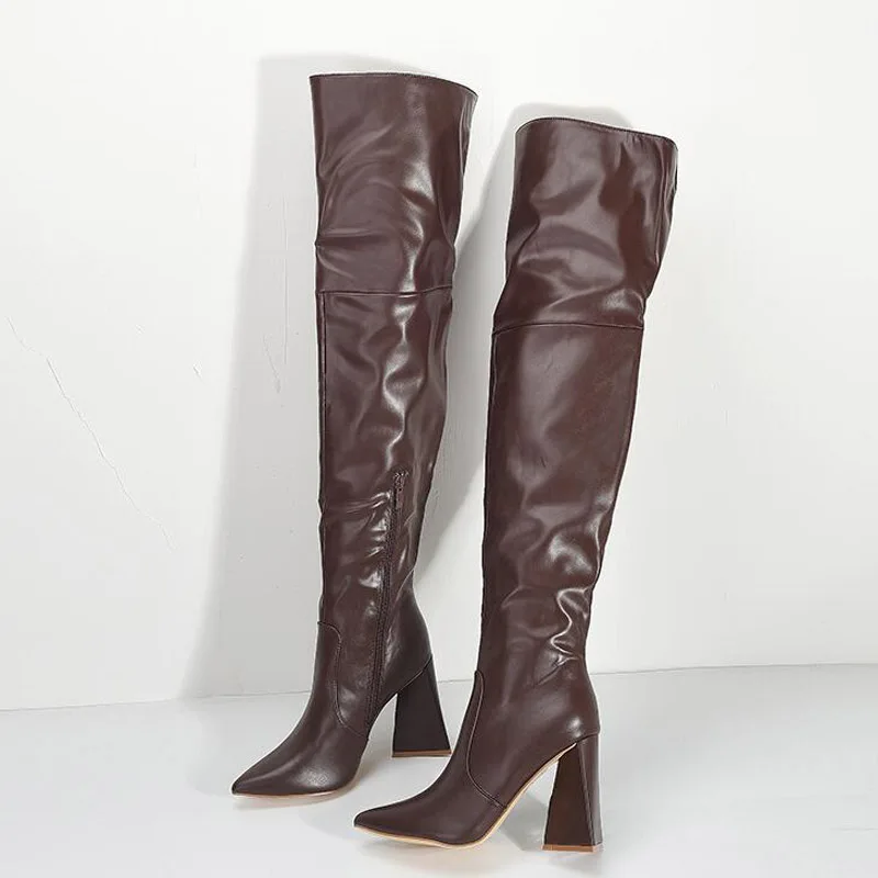 Женские ботфорты на высоком каблуке 10 см, черные, коричневые или зеленые высокие сапоги, Фетиш-танцевальная обувь, большой размер 41 42
Женские ботфорты на высоком каблуке 10 см, черные, коричневые или зеленые высокие сапоги, Фетиш-танцевальная обувь, большой размер 41 42