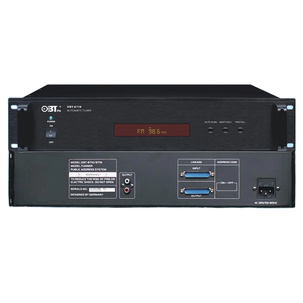 

Professional OBT-8710 OEM ODM PA System Programmable AM / FM Tuner in Public Address System Audio Source