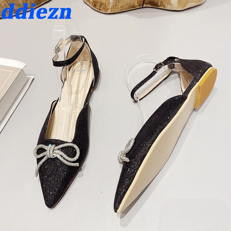 Ladies Flats Sandals Buckle Fashion Butterfly-Knot Rhinestones Female Casual Shoes Pointed Toe Flat Shoes Sandals For Women 2023
Ladies Flats Sandals Buckle Fashion Butterfly-Knot Rhinestones Female Casual Shoes Pointed Toe Flat Shoes Sandals For Women 2023