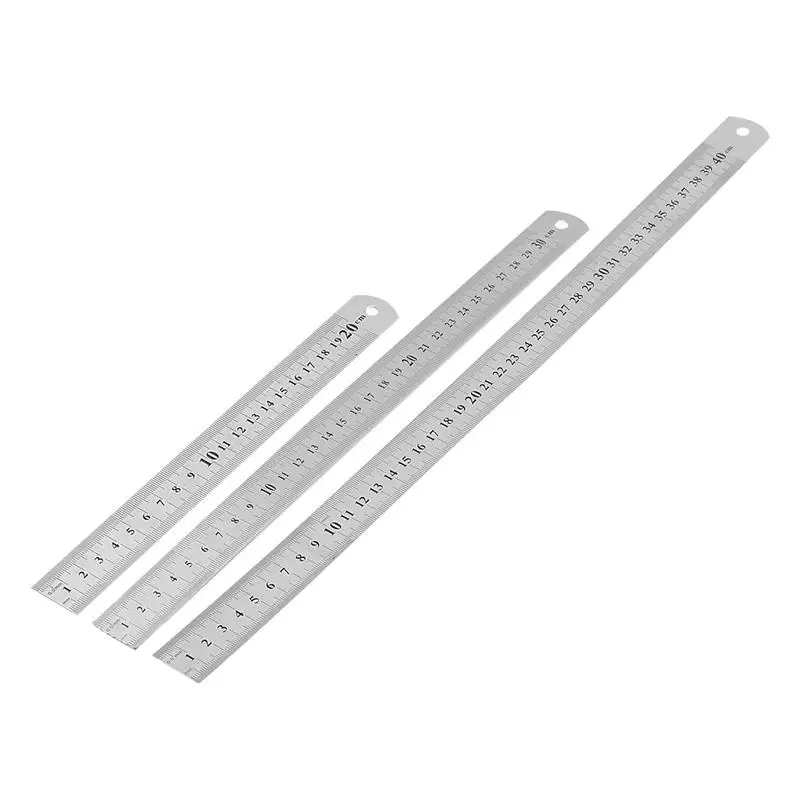 3Pcs Stainless Steel Ruler Metal Ruler for Engineering School Office Drawing 20cm/30cm/40cm
3Pcs Stainless Steel Ruler Metal Ruler for Engineering School Office Drawing 20cm/30cm/40cm