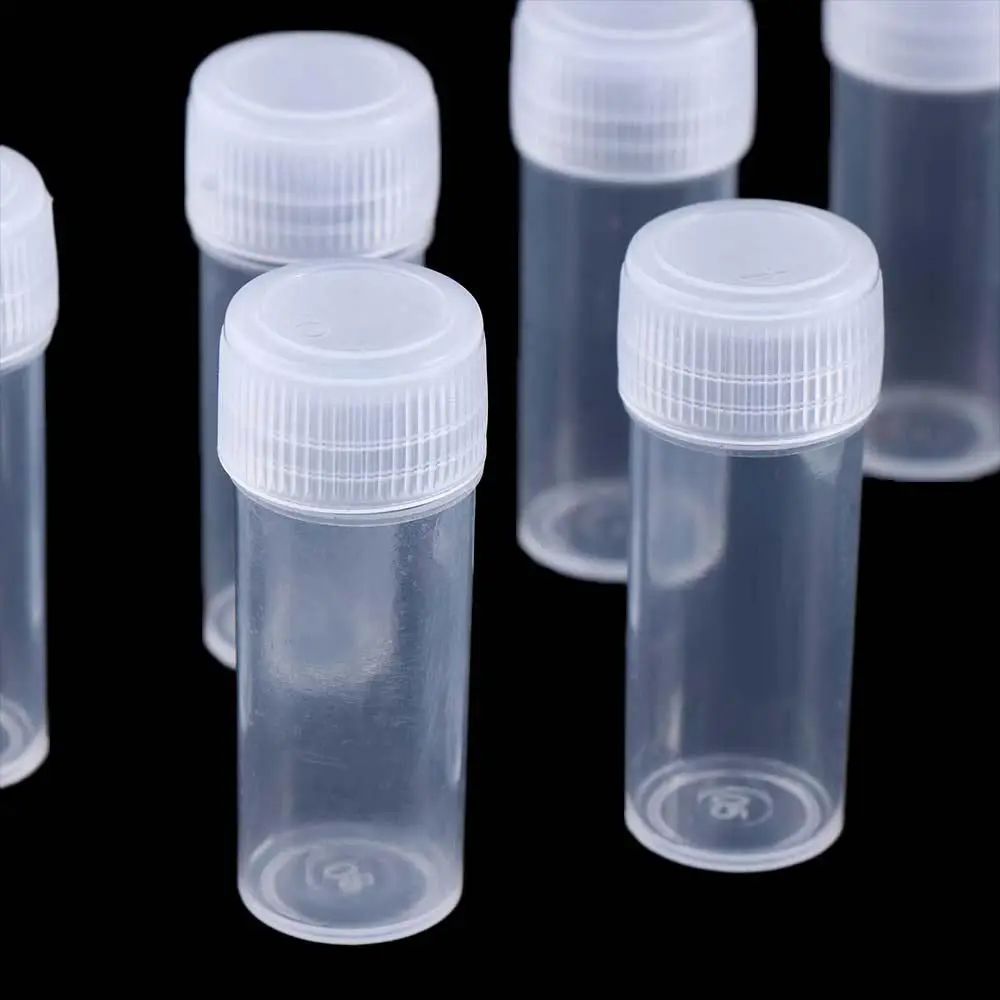 

School 20Pcs Mini Translucent Screw Cap Packing Bottles Vials Storage Container Powder Container Sample Bottle Test Tubes Vials