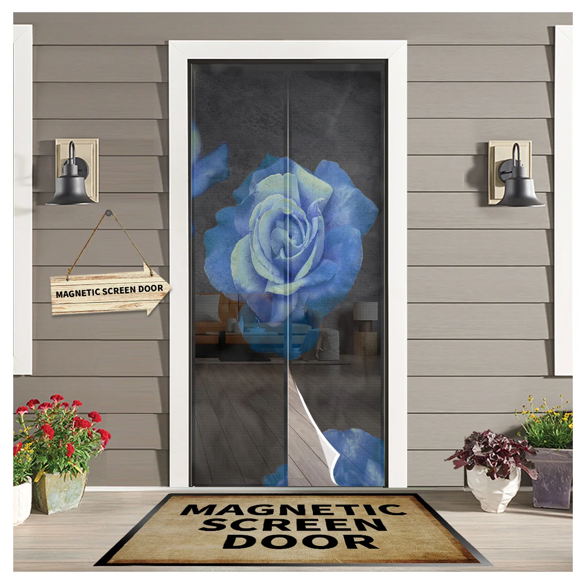Blue Roses Flowers Kitchen Door Curtain Anti-mosquito Door Net Mesh Insect Screen Door Curtains for Living Room
Blue Roses Flowers Kitchen Door Curtain Anti-mosquito Door Net Mesh Insect Screen Door Curtains for Living Room