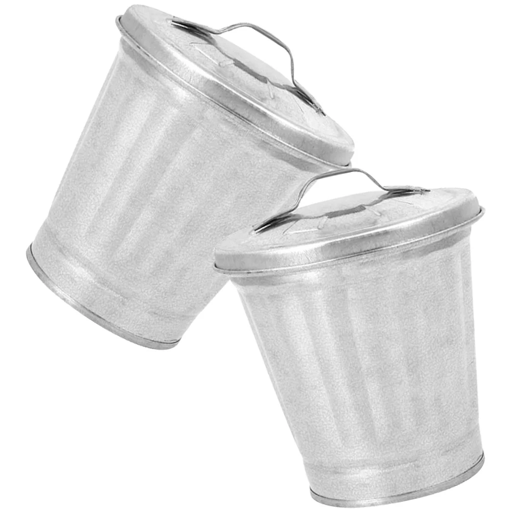 2 Pcs Flower Vessel Mini Trash Can Planter Outdoor Plants Garbage Waste Basket Galvanized Iron Nursery Pots
2 Pcs Flower Vessel Mini Trash Can Planter Outdoor Plants Garbage Waste Basket Galvanized Iron Nursery Pots