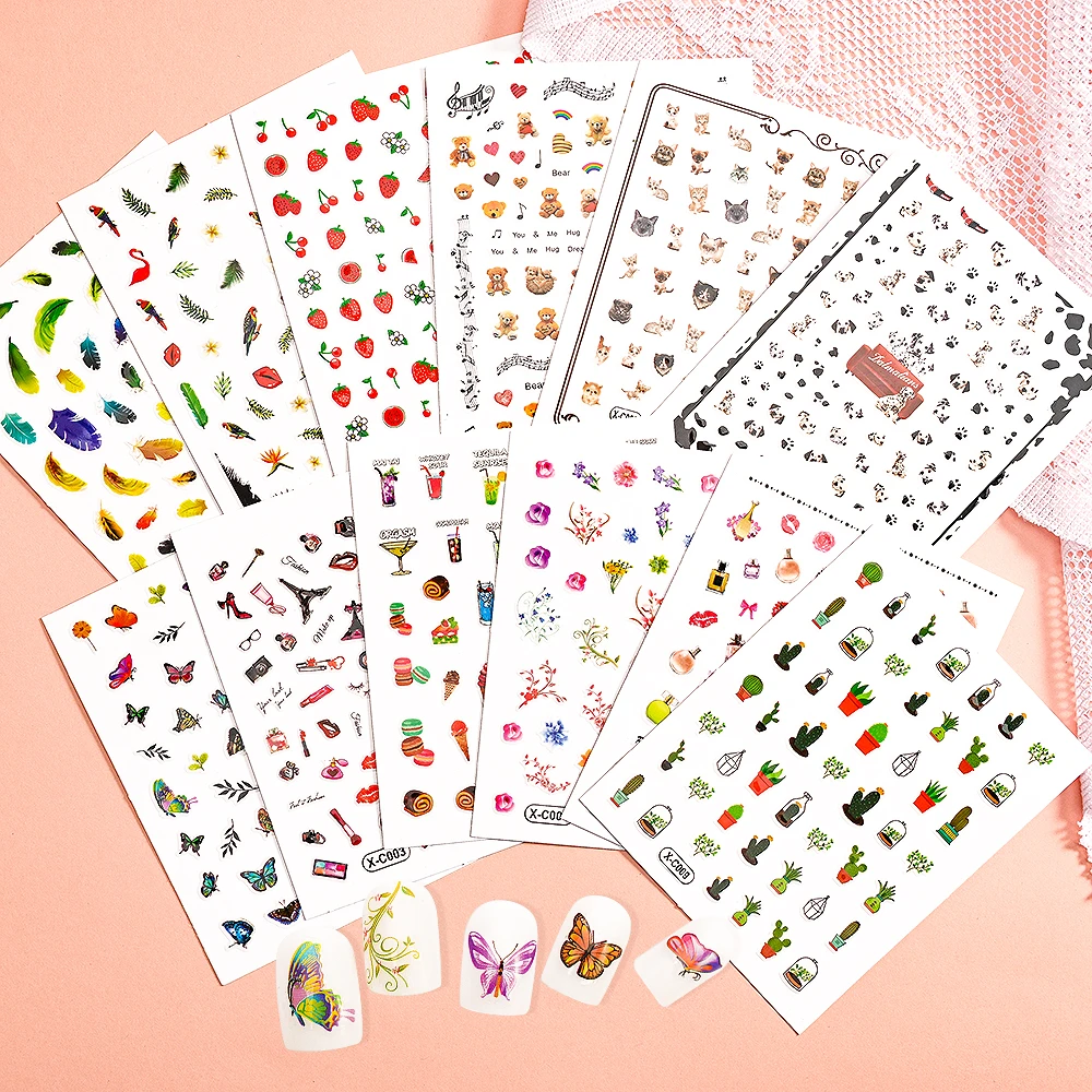 3D Cherry Summer Nail Sticker Fruit Decals Kawaii Cat Dog Bear Animal Self-adhesive Butterfly Cactus Slider For Nail Tips Beauty
3D Cherry Summer Nail Sticker Fruit Decals Kawaii Cat Dog Bear Animal Self-adhesive Butterfly Cactus Slider For Nail Tips Beauty