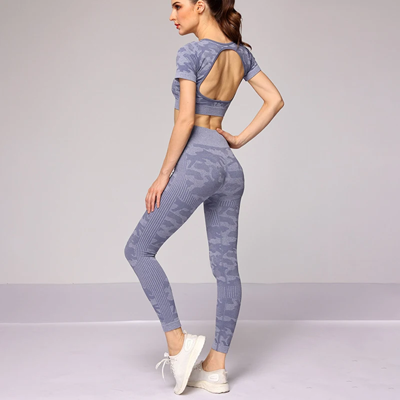 Bauhinia Camouflage Yoga Suit 2 Pcs Sport Set Gym Workout Clothes for Women High Waist Leggings Sexy Backless Short Short Sleeve
Bauhinia Camouflage Yoga Suit 2 Pcs Sport Set Gym Workout Clothes for Women High Waist Leggings Sexy Backless Short Short Sleeve