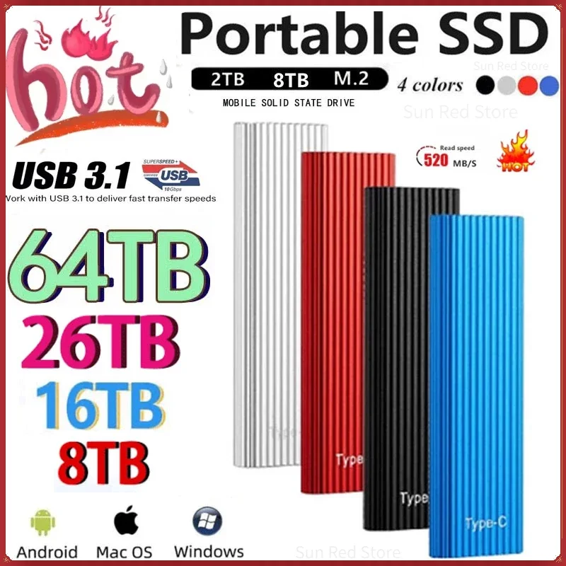 256TB New External Flash Drive HDD Portable 1TB SSD 4TB 8TB HD Externo Hard Disks USB3.1 Storage Decives for Computers Notebook
256TB New External Flash Drive HDD Portable 1TB SSD 4TB 8TB HD Externo Hard Disks USB3.1 Storage Decives for Computers Notebook