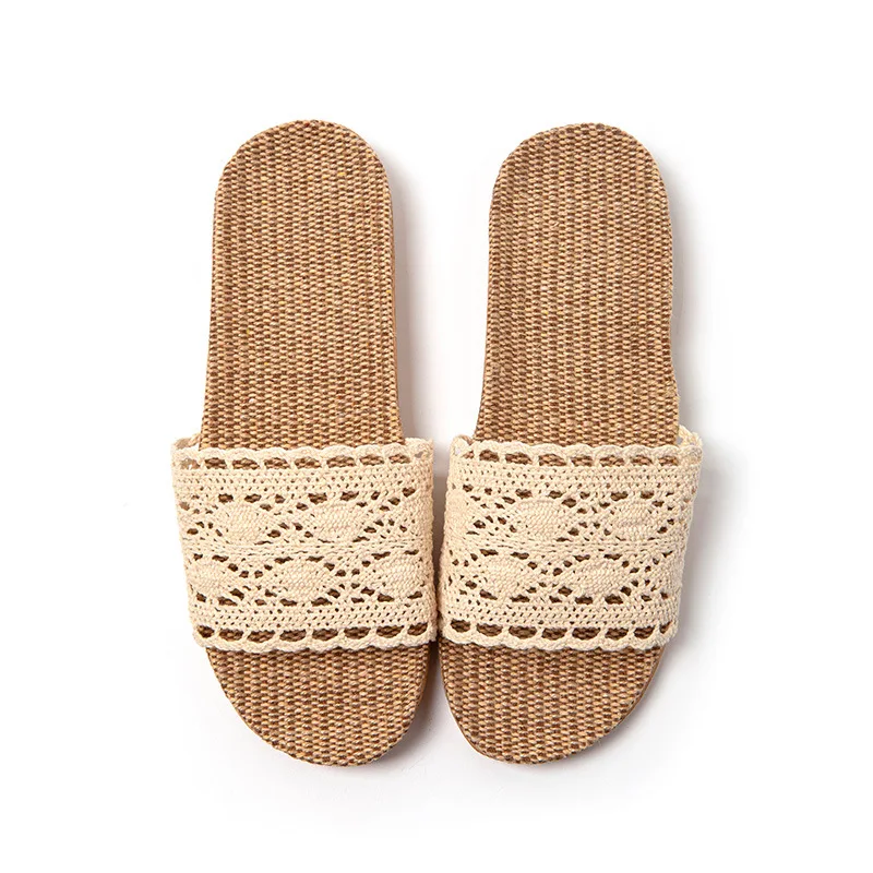 Summer Women's Beach Slippers Soft Flat Cool Linen Home Slippers New Leisure Slides Women Ethnic Style Woven Lace Upper Slippers
Summer Women's Beach Slippers Soft Flat Cool Linen Home Slippers New Leisure Slides Women Ethnic Style Woven Lace Upper Slippers