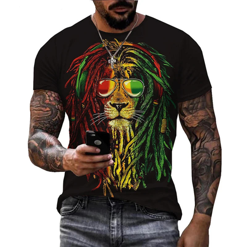 Prairie King Lion Cartoon Image 3D Summer Fashion Exquisite Cool Male Personality Street Hip Hop Round Neck Short Sleeve T-Shirt
Prairie King Lion Cartoon Image 3D Summer Fashion Exquisite Cool Male Personality Street Hip Hop Round Neck Short Sleeve T-Shirt