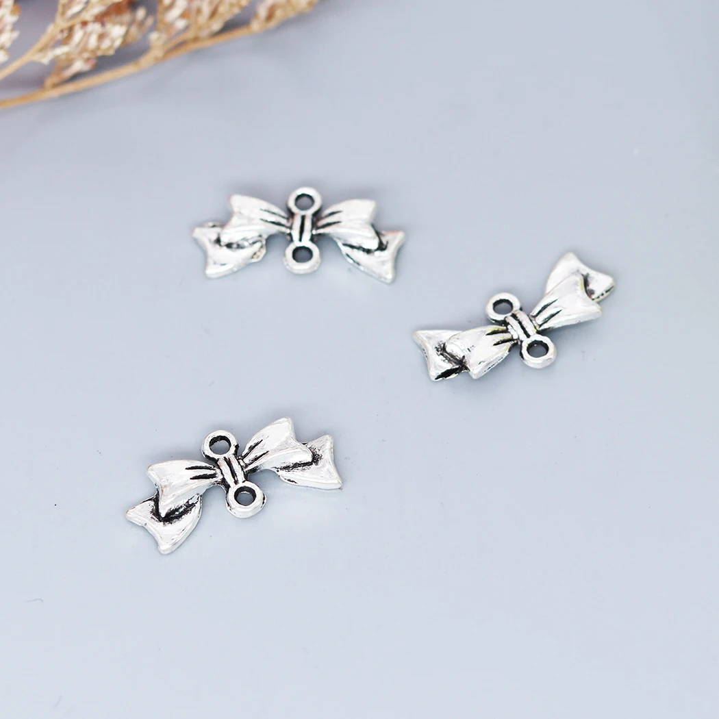 40PCS Bow Connector Charms Antique Sliver Plated Antique Bronze Color Charm Pendant For Bracelet Jewelry Findings
40PCS Bow Connector Charms Antique Sliver Plated Antique Bronze Color Charm Pendant For Bracelet Jewelry Findings