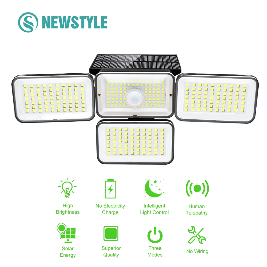 Solar Lights Outdoor 308 LED Light Outdoor Led Solar Spotlight IP65 Waterproof Motion Sensor 3 Modes Lighting for Street Wall
Solar Lights Outdoor 308 LED Light Outdoor Led Solar Spotlight IP65 Waterproof Motion Sensor 3 Modes Lighting for Street Wall