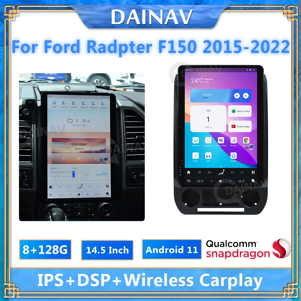 Автомобильный радиоприемник 14,5 дюйма в стиле Тесла для Ford Radpter F150 2015-2022, сенсорный экран, мультимедийный плеер, GPS навигация, стерео головное устройство
Автомобильный радиоприемник 14,5 дюйма в стиле Тесла для Ford Radpter F150 2015-2022, сенсорный экран, мультимедийный плеер, GPS навигация, стерео головное устройство