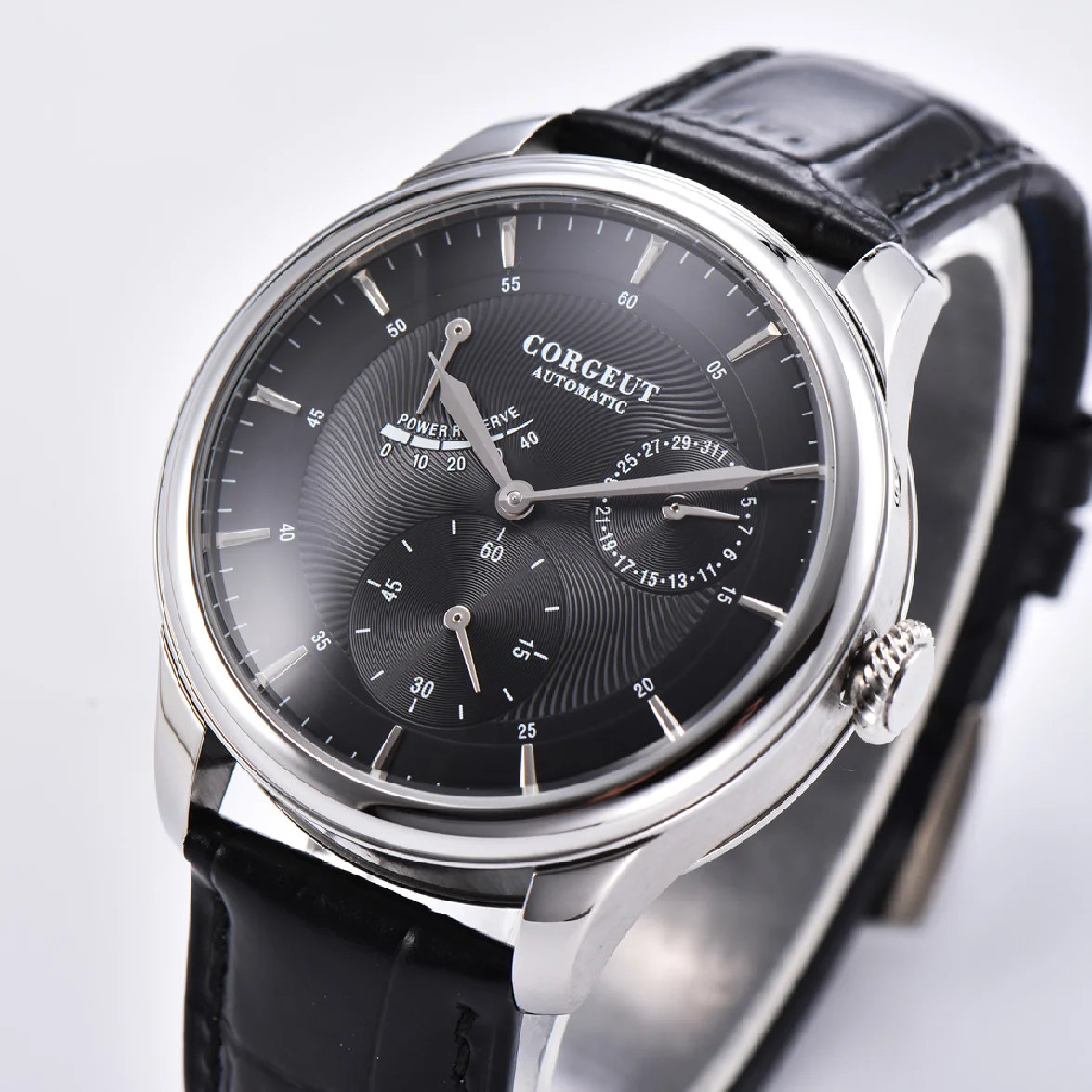 Corgeut 40mm Automatic Mechanical Men's Watch Stainless Steel Power Reserve Watch Man Leather Automatic Mechanical Wristwatches
Corgeut 40mm Automatic Mechanical Men's Watch Stainless Steel Power Reserve Watch Man Leather Automatic Mechanical Wristwatches