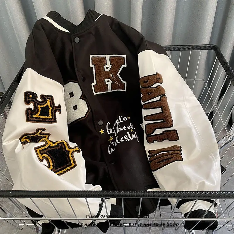 Autumn baseball uniform jacket men and women loose tide brand American high street student couple letter embroidery jacket coats
Autumn baseball uniform jacket men and women loose tide brand American high street student couple letter embroidery jacket coats