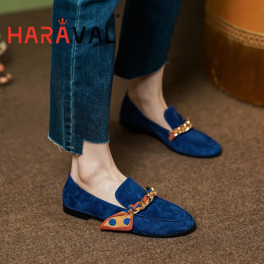 HARAVAL Women Fashion Pumps Low Heels Suede Leather Elegant Lady Casual Strap Decoration Blue Brown Solid Female Footwear
HARAVAL Women Fashion Pumps Low Heels Suede Leather Elegant Lady Casual Strap Decoration Blue Brown Solid Female Footwear