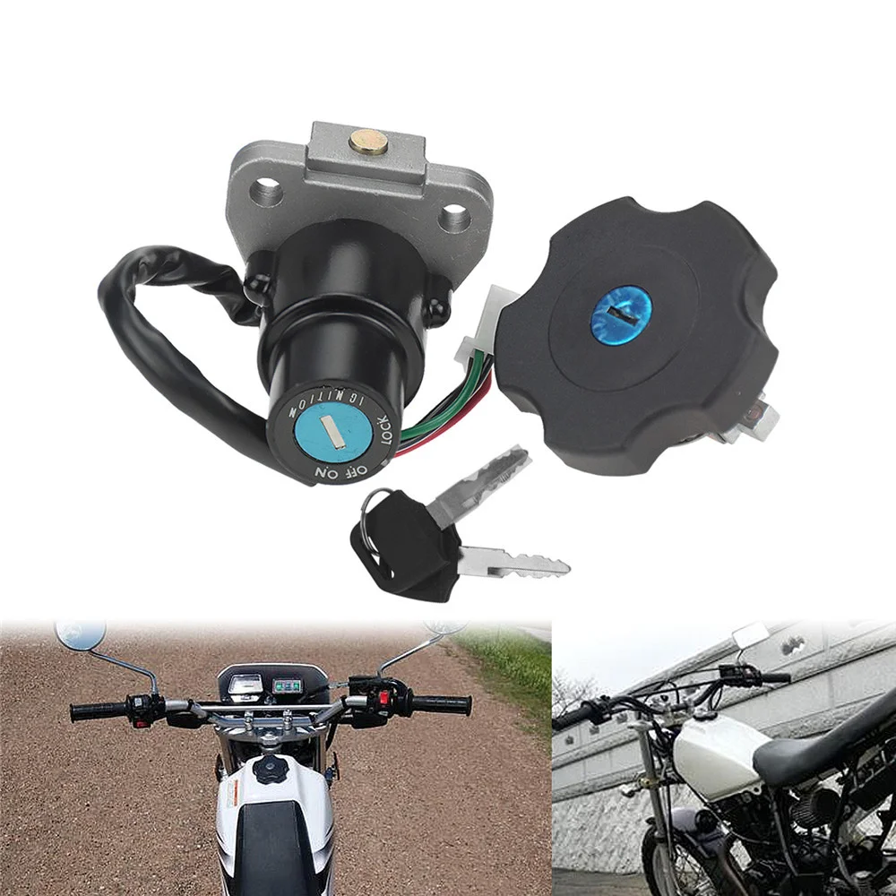 

Motorcycle Ignition Switch Fuel Gas Tank Cap Lock Keys Set Black For Yamaha XT225 Serow 225 XT600 90-95 TW200 03-17 DT200 DT200R