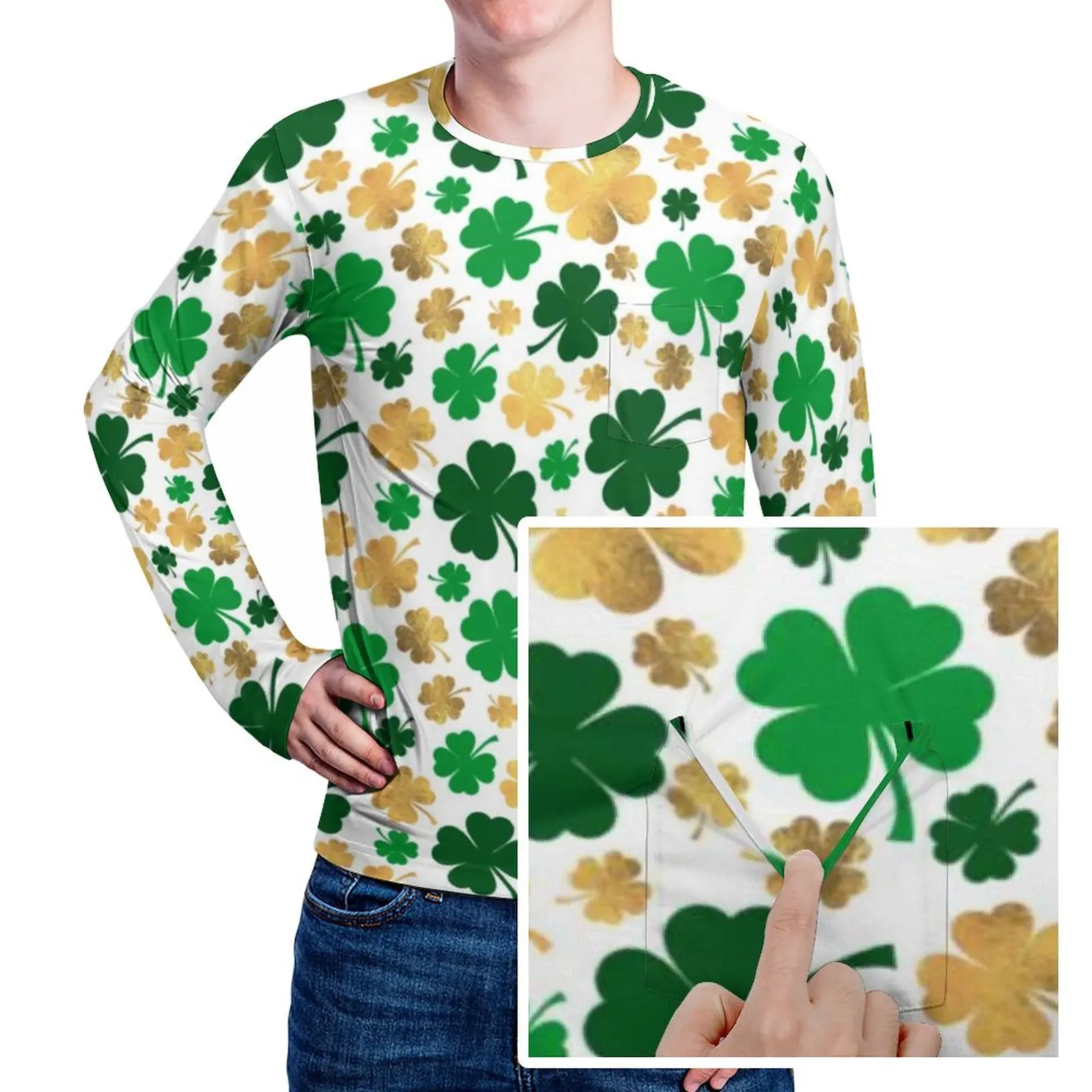 Футболка на День Святого Патрика, модные футболки на удачу с золотым, зеленым, четырехлистным клевером, модные футболки, топы на заказ, Осенн... 
Футболка на День Святого Патрика, модные футболки на удачу с золотым, зеленым, четырехлистным клевером, модные футболки, топы на заказ, Осенн...