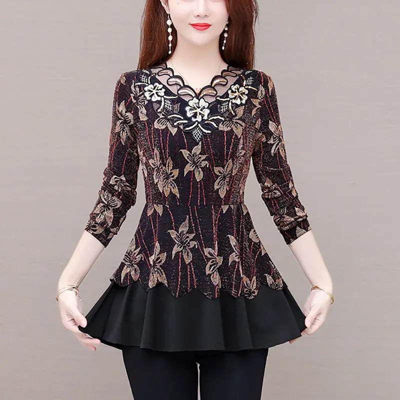 Woman Print Basic Print Lace Long Sleeve T-shirt Female Casual Black Fashion Solid Top Ladies Fashion Tee Classic T-shirt G180
Woman Print Basic Print Lace Long Sleeve T-shirt Female Casual Black Fashion Solid Top Ladies Fashion Tee Classic T-shirt G180
