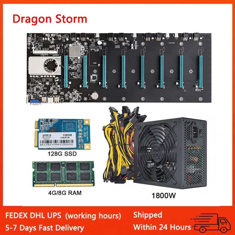 ETH BTC S37 D37 T37 Mining Motherboard 8 GPU Mainboard With CPU Crypto ETH BTC Riserless Mining Expert Board Miner +1800W PSU
ETH BTC S37 D37 T37 Mining Motherboard 8 GPU Mainboard With CPU Crypto ETH BTC Riserless Mining Expert Board Miner +1800W PSU