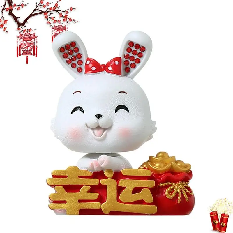 Small Chinese Rabbit Car Figurines Miniature Shaking Head Chinese Rabbit Ornament Cute Rabbit Ornament For Spring Festival
Small Chinese Rabbit Car Figurines Miniature Shaking Head Chinese Rabbit Ornament Cute Rabbit Ornament For Spring Festival