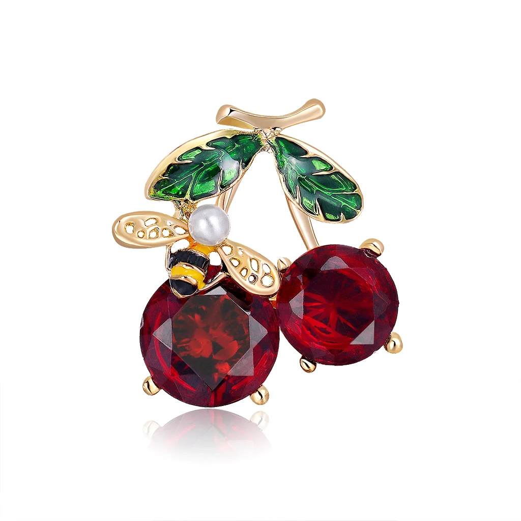 TULX Red Crystal Cherry Fruits Brooches For Women Classic Enamel Leaf Bee Weddings Casual Office Brooch Pins Coat Corsage
TULX Red Crystal Cherry Fruits Brooches For Women Classic Enamel Leaf Bee Weddings Casual Office Brooch Pins Coat Corsage