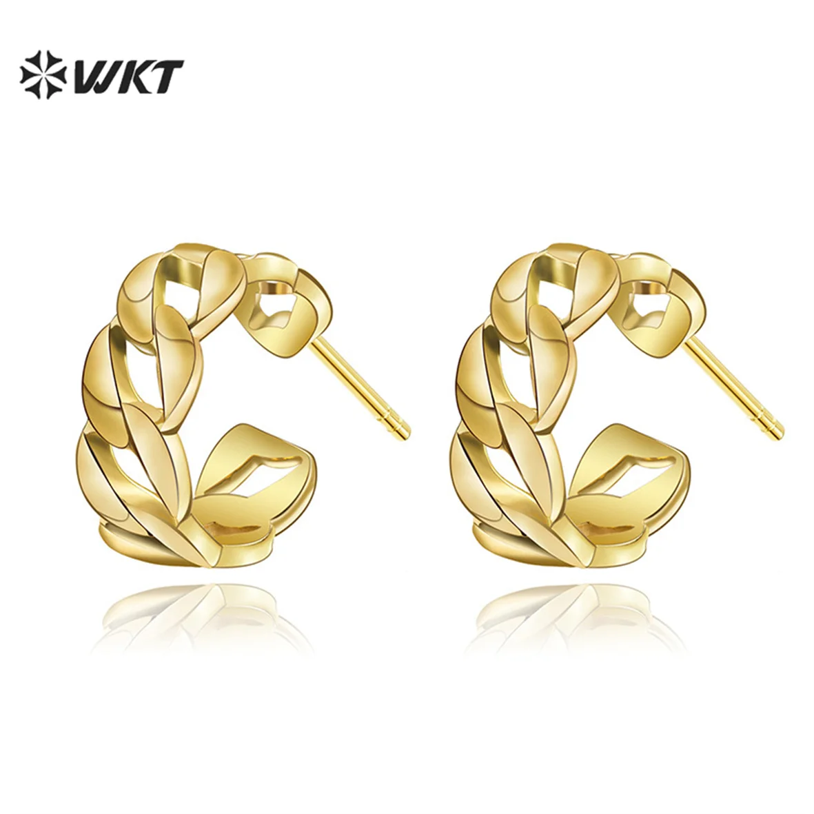 WT-SSE022 WKT Stainless Steel Stud Earrings Big c New Style Hollow Wide Chain Hoop Stud Earrings Ladies Jewelry Wholesale
WT-SSE022 WKT Stainless Steel Stud Earrings Big c New Style Hollow Wide Chain Hoop Stud Earrings Ladies Jewelry Wholesale