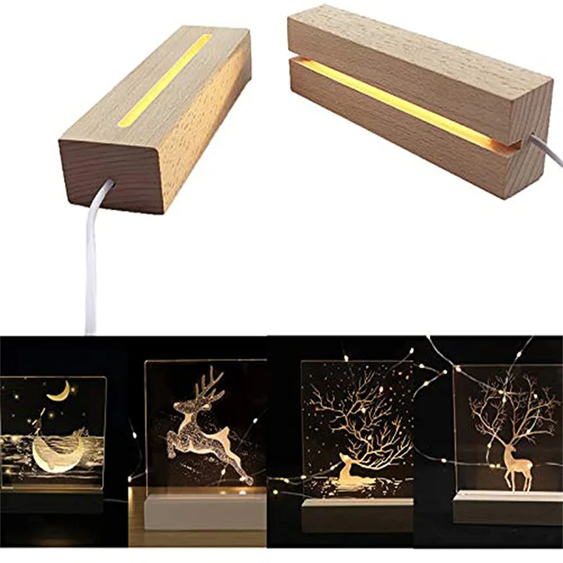 Solid Wood Luminous Base USB plug Acrylic Lighting Base LED Light Luminous Notepad Desk Calendar 3D Night Light Base Customize
Solid Wood Luminous Base USB plug Acrylic Lighting Base LED Light Luminous Notepad Desk Calendar 3D Night Light Base Customize