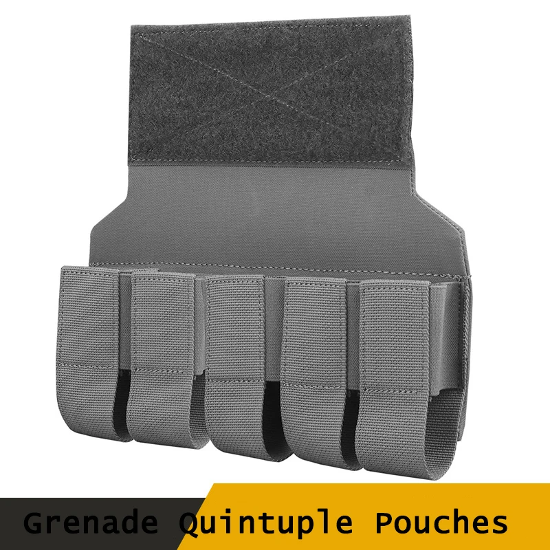 

Military Tactical Grenade Quintuple Pouches Hanger Chest Rig Abdominal Hunting Shooting Cs Army Vest Plate Carrier Accessories