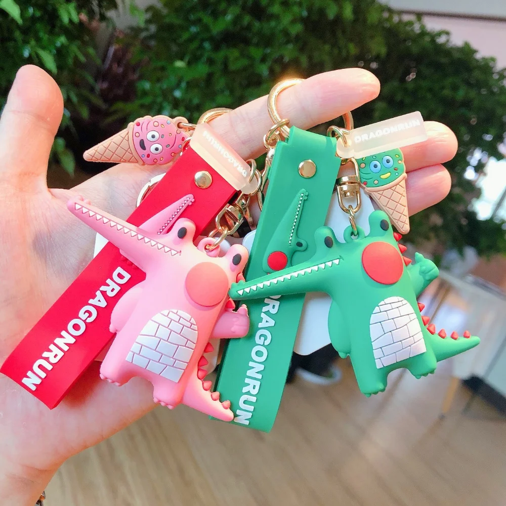 

New Fashion Crocodile Keychains Lovely Fox Key Chain Original Cartoon Hedgehog Doll Key Rings Pendant Anime