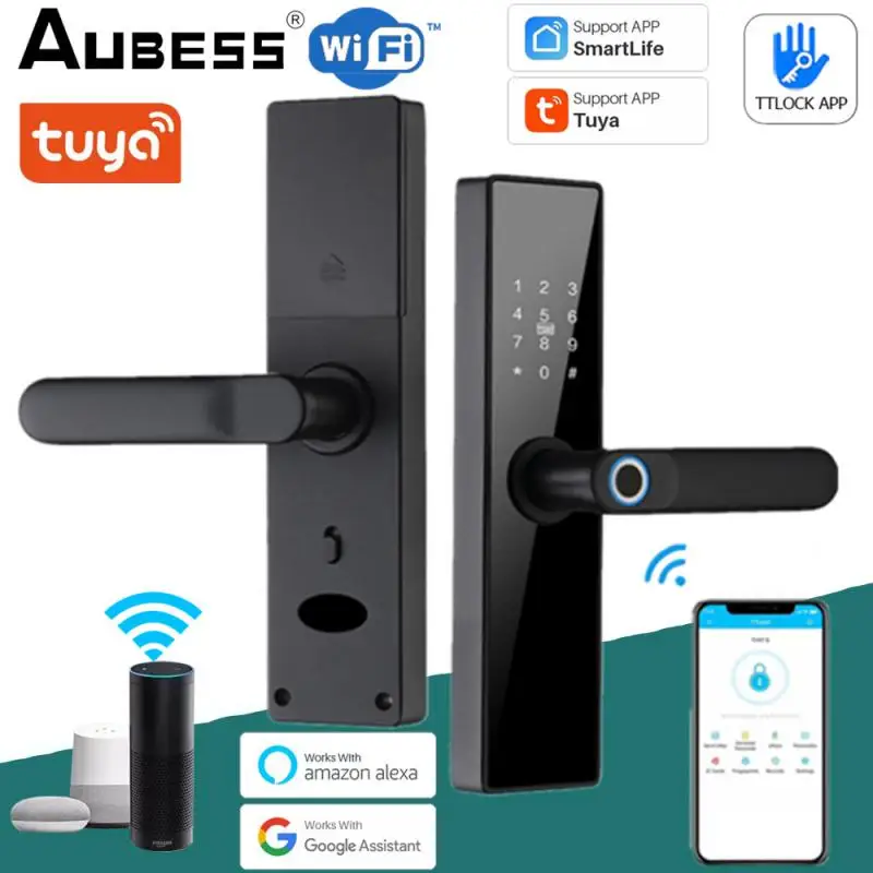 Tuya Wifi Electronic Smart Door Lock With Biometric Fingerprint / Smart Card / Password / Key Unlock Tuya Smartlife APP Remotely
Tuya Wifi Electronic Smart Door Lock With Biometric Fingerprint / Smart Card / Password / Key Unlock Tuya Smartlife APP Remotely