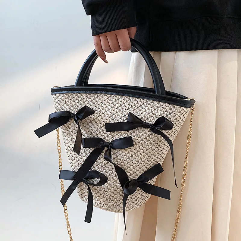 Rattan Woven Straw Bucket Bag For Women 2022 New Summer Beach Bags Elegant Bow Crossbody Bags Girls Small Top Handle Totes
Rattan Woven Straw Bucket Bag For Women 2022 New Summer Beach Bags Elegant Bow Crossbody Bags Girls Small Top Handle Totes
