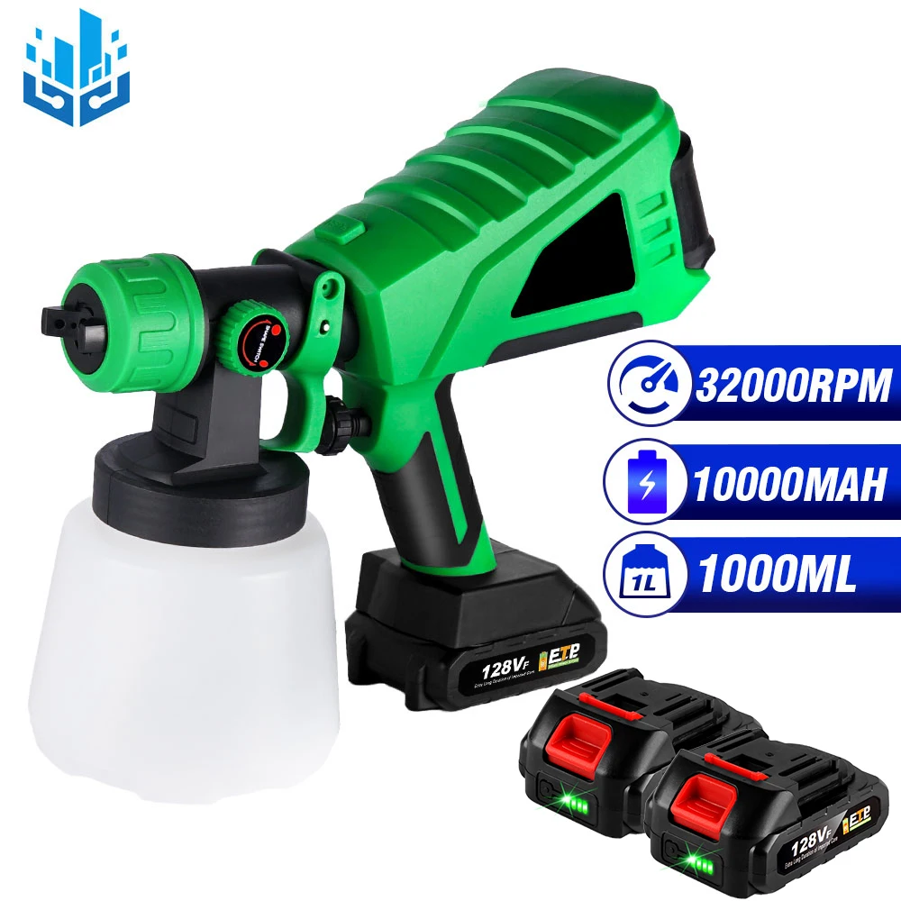 18V 1000ML Electric Spray Gun with 1/2 Battery Handheld Cordless High Power Electric Paint Sprayer For Makita 18V Battery Tool
18V 1000ML Electric Spray Gun with 1/2 Battery Handheld Cordless High Power Electric Paint Sprayer For Makita 18V Battery Tool