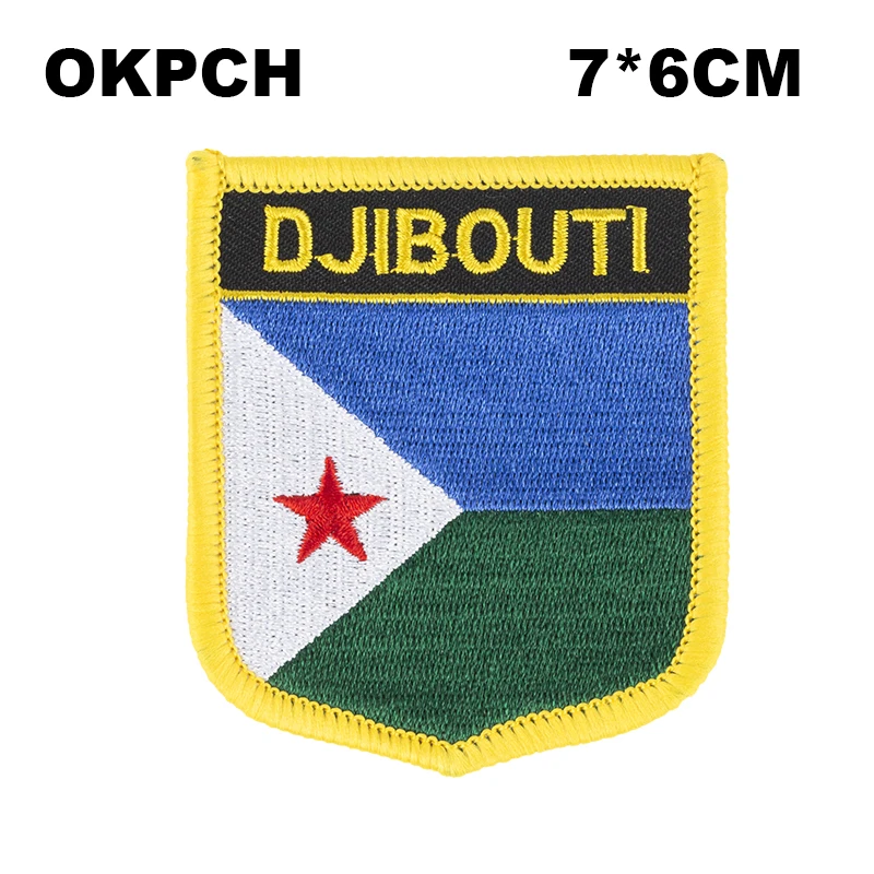 Djibouti Flag Shield Shape Iron on Embroidery Patches Saw on Transfer Patches Sewing Applications for Clothes Back Pack Cap
Djibouti Flag Shield Shape Iron on Embroidery Patches Saw on Transfer Patches Sewing Applications for Clothes Back Pack Cap