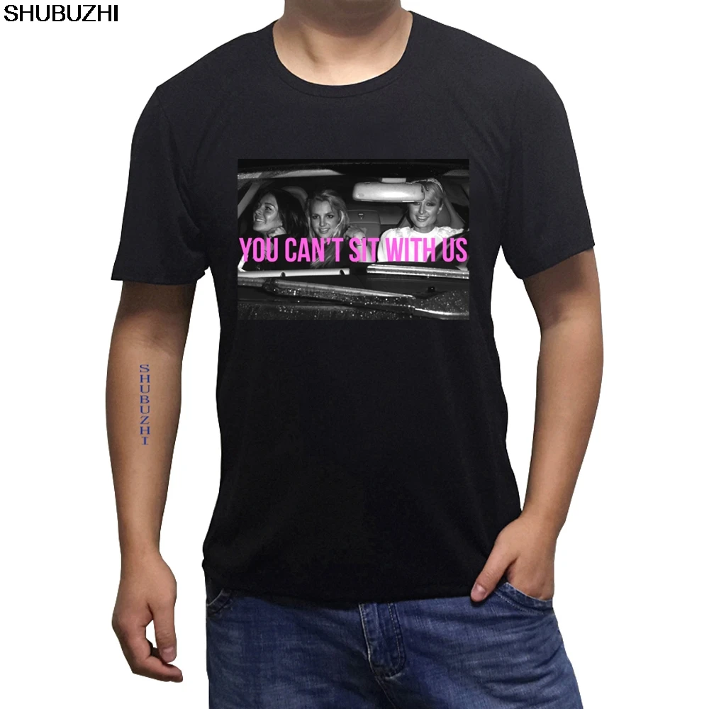 Вы не можете сидеть с нами футболка Париж Хилтон, Бритни Спирс, Линдси лохань искусственная Мода для мужчин sbz1029