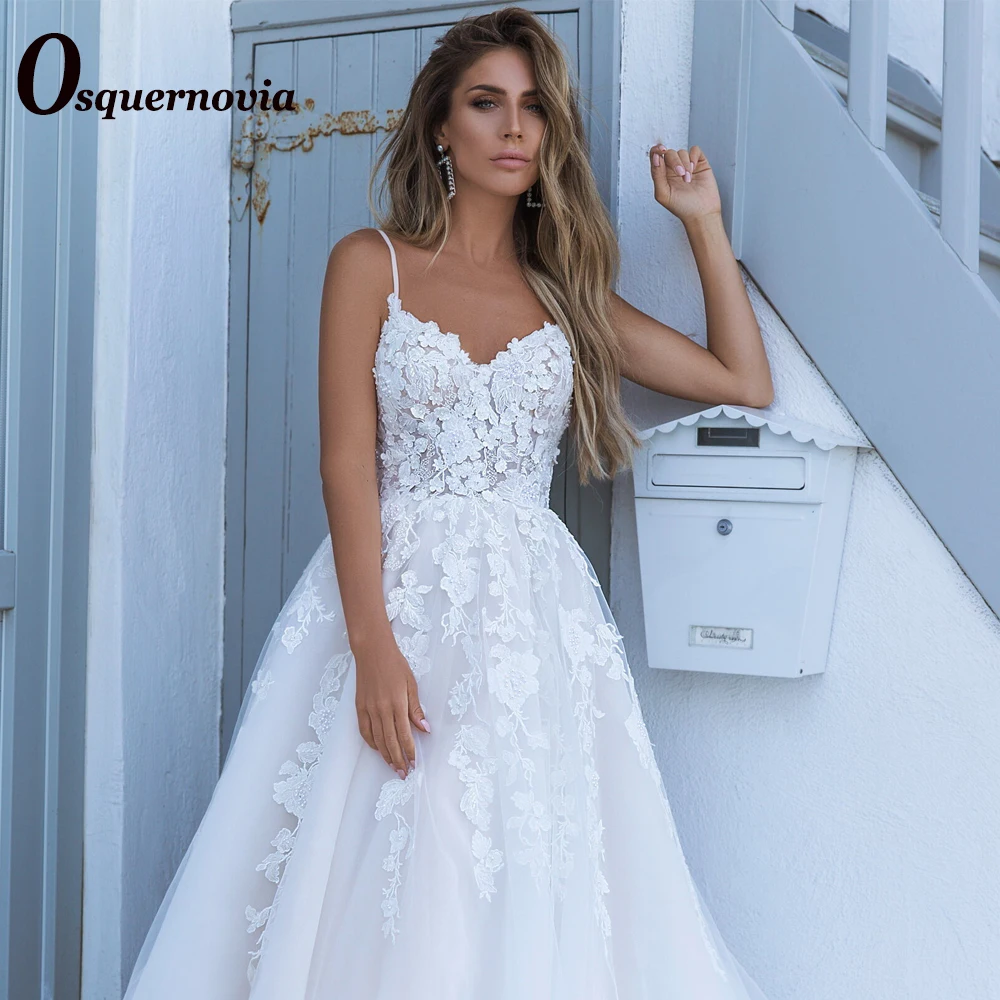 Osquernovia Wedding Bridal Dresses Spaghetti Straps V-neck Backless Beads Appliques A-line Robe De Mariée 2023 New Customized
Osquernovia Wedding Bridal Dresses Spaghetti Straps V-neck Backless Beads Appliques A-line Robe De Mariée 2023 New Customized